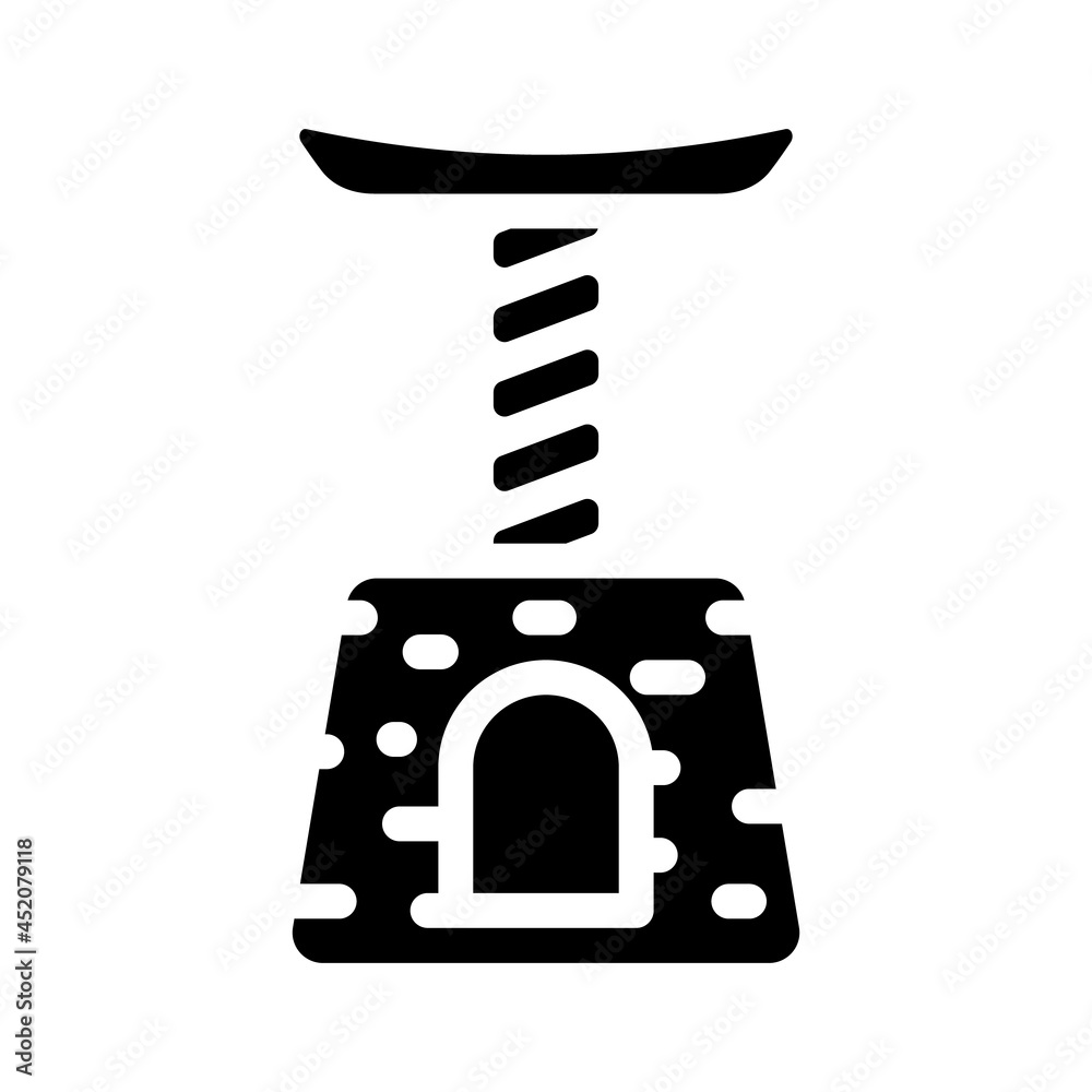 cat house pet toy glyph icon vector. cat house pet toy sign. isolated contour symbol black illustration