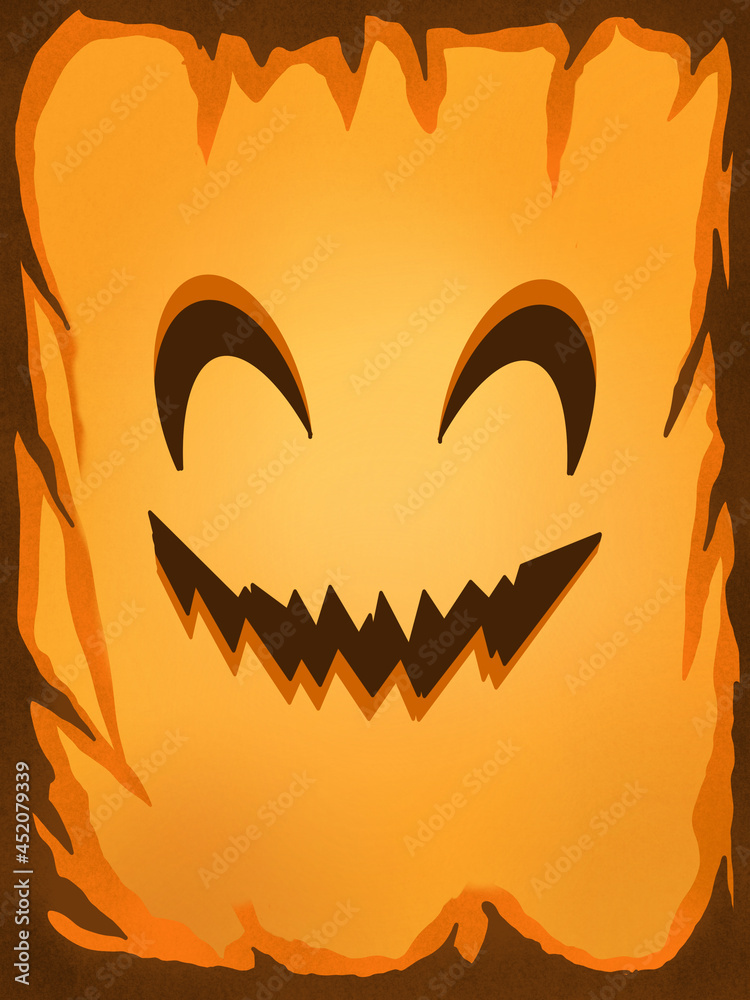 Fototapeta premium Illustration halloween smile pumpkin wallpaper