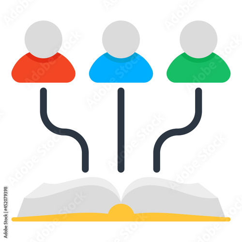flat design icon of learners