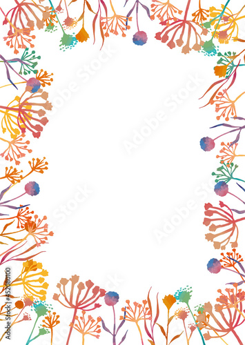 北欧柄の植物の背景フレーム