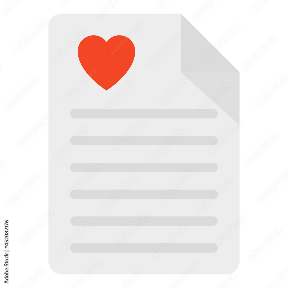 Heart on folded paper, concept of wishlist