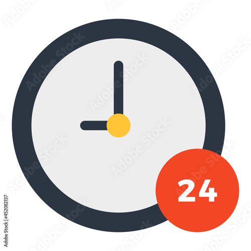 Trendy vector design of round the clock