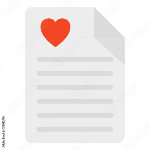 Heart on folded paper, concept of wishlist