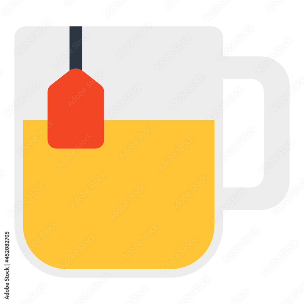 A cup with tea bag denoting concept of green tea A cup with tea bag denoting concept of green tea