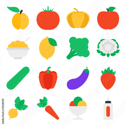 Pack of Food Flat Icons photo