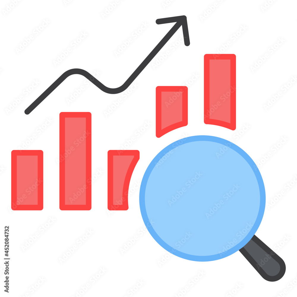 Modern style icon of graph analysis Modern style icon of graph analysis