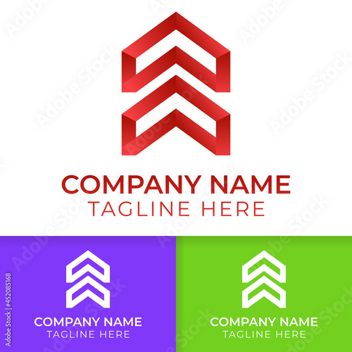 Start up logo design with mission growth, innovate, and fast. Arrow logo good for start up, media, tech, company