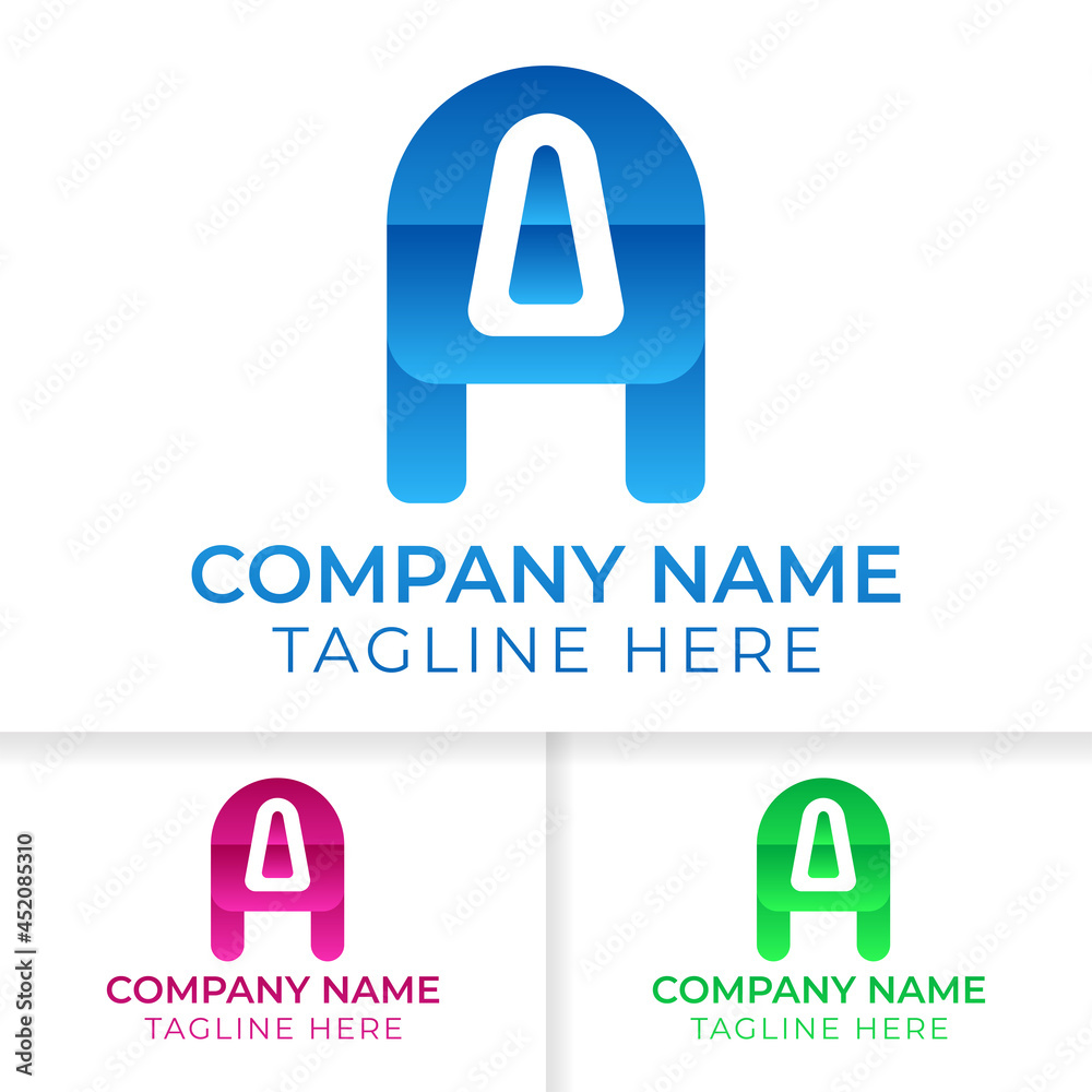 Letter A logo design. Letter A logo design with gradient style good for business or company with spirit innovation and future Letter A logo design. Letter A logo design with gradient style good for business or company with spirit innovation and future