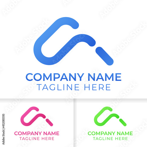 Letter A logo design. A gradient logo design. A logo good for start up, media, and technology company with innovation vision