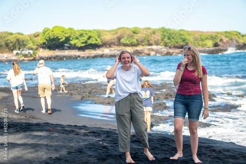 Girls on vacation in hawaii