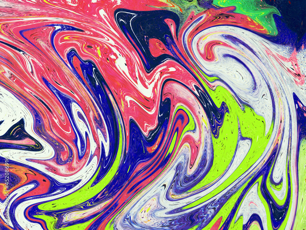 Psychedelic swirling paint abstract liquid background
