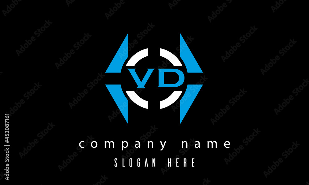 Obraz premium VD creative polygon with circle latter logo design
