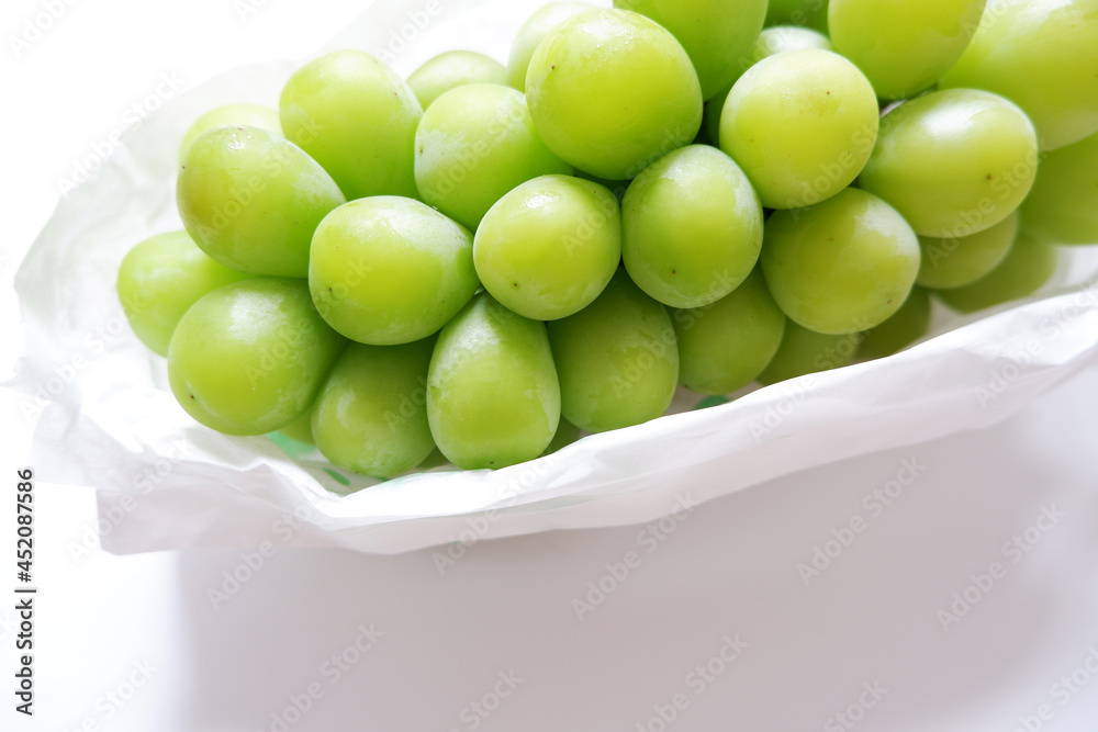 Fresh Shine muscat on white background. Fresh grapes, Fruits, Shine Muscat. Fresh Shine muscat on white background. Fresh grapes, Fruits, Shine Muscat.