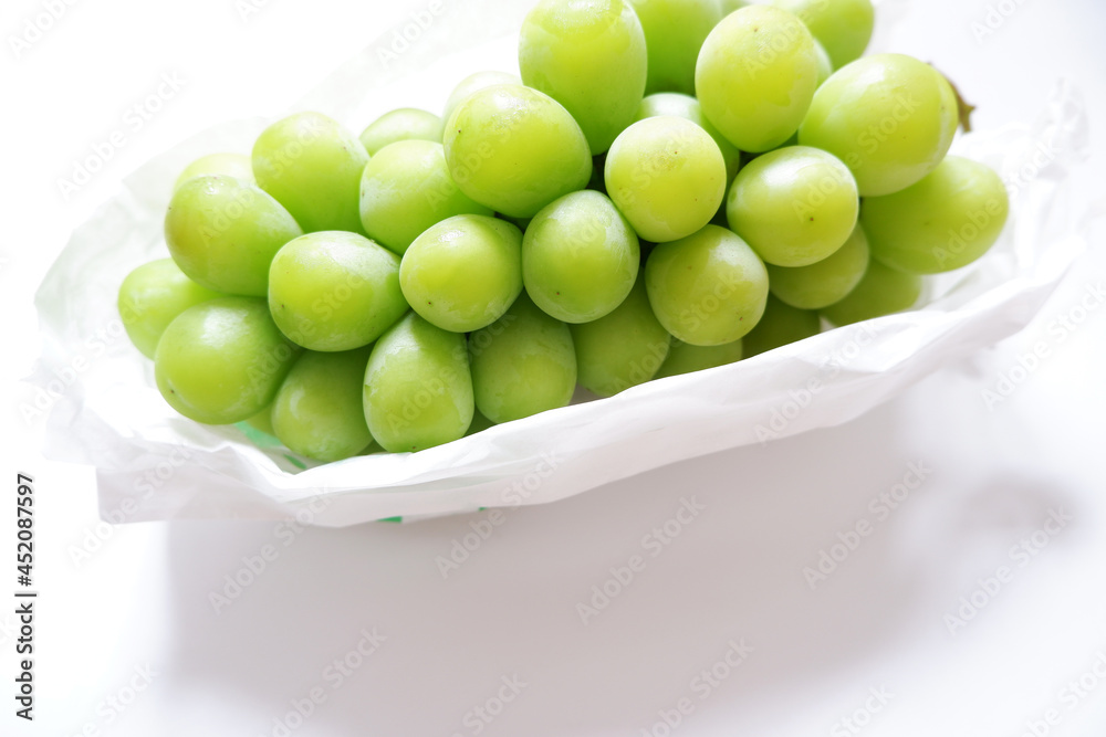 Fresh Shine muscat on white background. Fresh grapes, Fruits, Shine Muscat. Fresh Shine muscat on white background. Fresh grapes, Fruits, Shine Muscat.