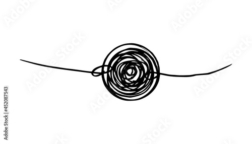 hand drawn of tangle scrawl sketch.Abstract scribble, chaos doodle pattern. Vector illustration Isolated on white background