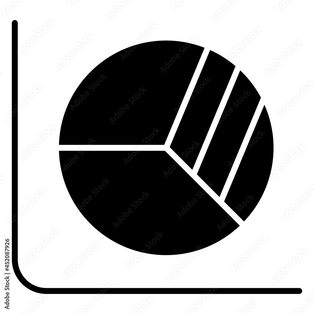 A modern design icon of pie chart A modern design icon of pie chart
