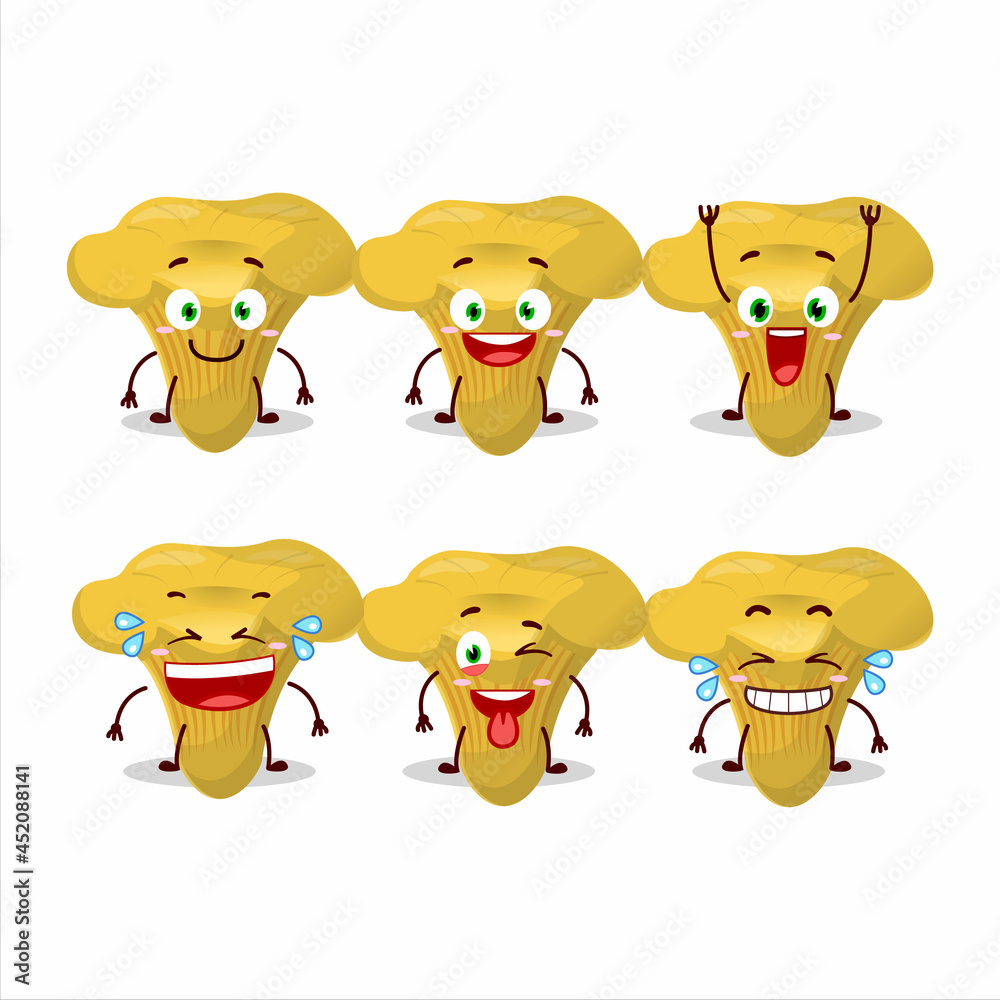 Cartoon character of chanterelle with smile expression