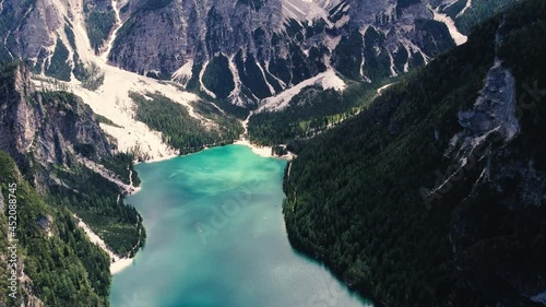 Brais Lake, famous lake in Italy, drone shoot photo