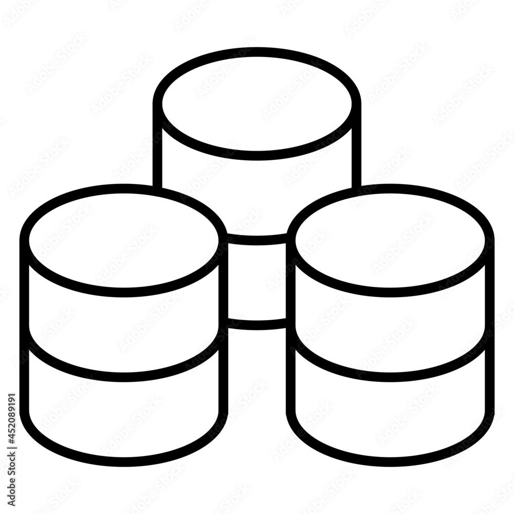 An editable design icon of database racks An editable design icon of database racks