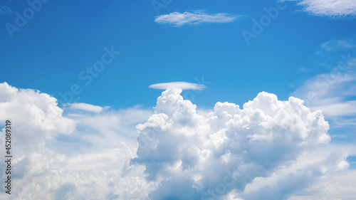 Beautiful white clouds in the blue sky