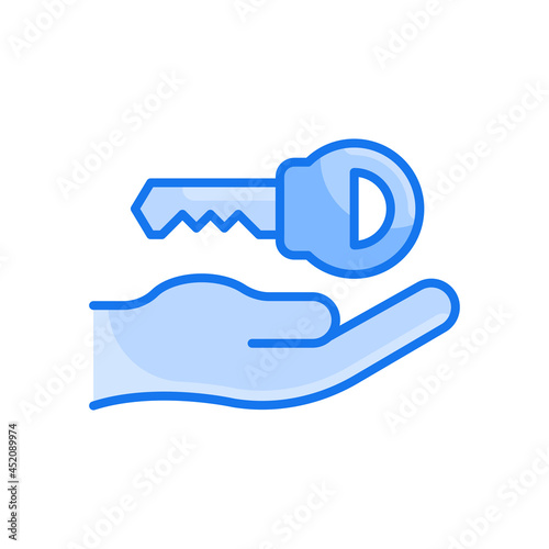 Dollar bag vector blue colours icon style illustration. EPS 10 File