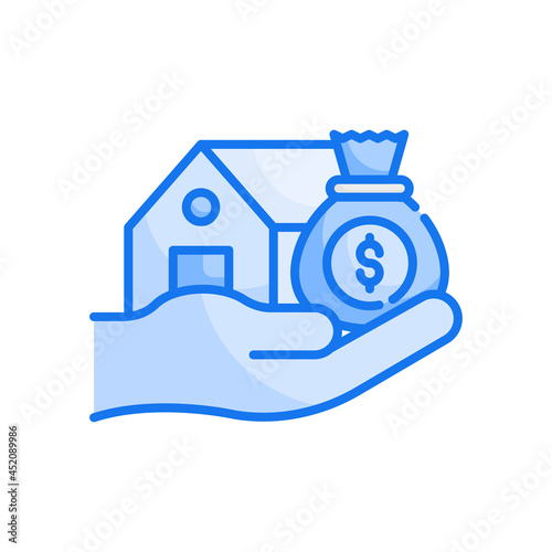 Home loan vector blue colours icon style illustration. EPS 10 File