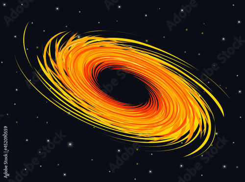 Elliptical black hole in space vector