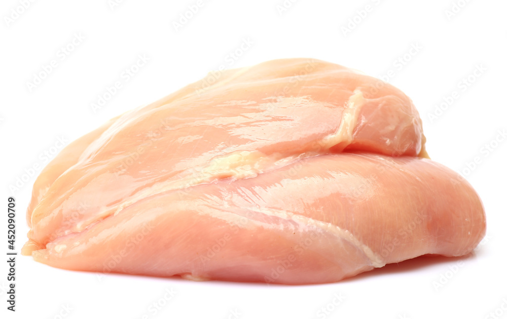 Chicken meat on a white background Chicken meat on a white background