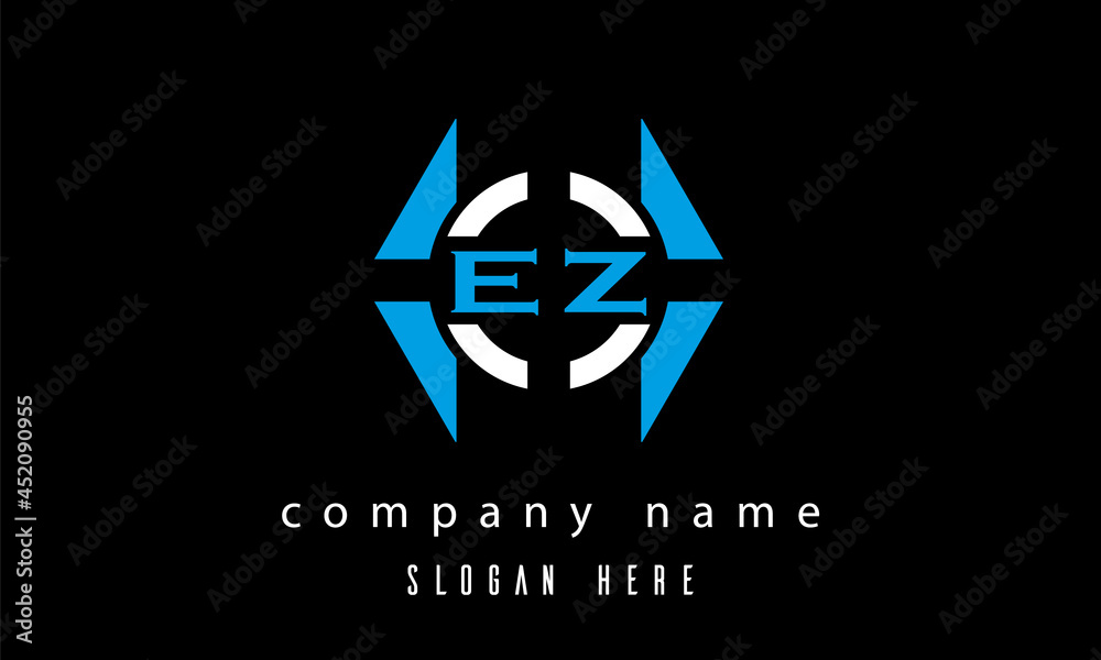 EZ creative polygon with circle latter logo design vector EZ creative polygon with circle latter logo design vector