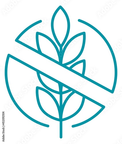 Gluten free sign, dieting control and nutrition
