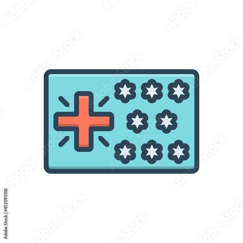 Color illustration icon for federation