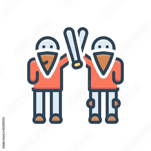 Color illustration icon for gang