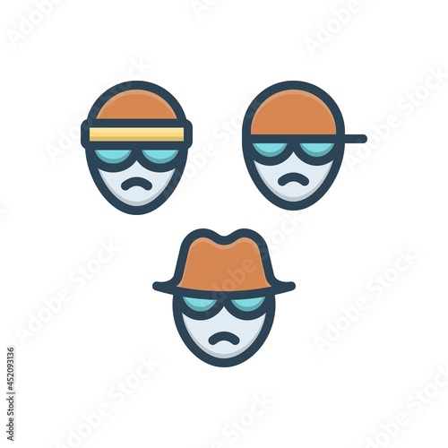 Color illustration icon for gang