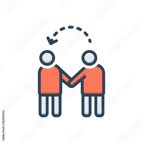 Color illustration icon for depends