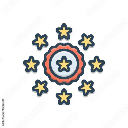 Color illustration icon for glory