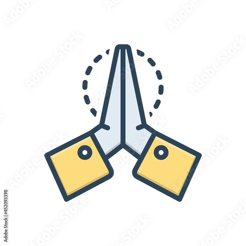 Color illustration icon for grateful