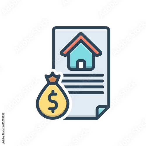 Color illustration icon for loan
