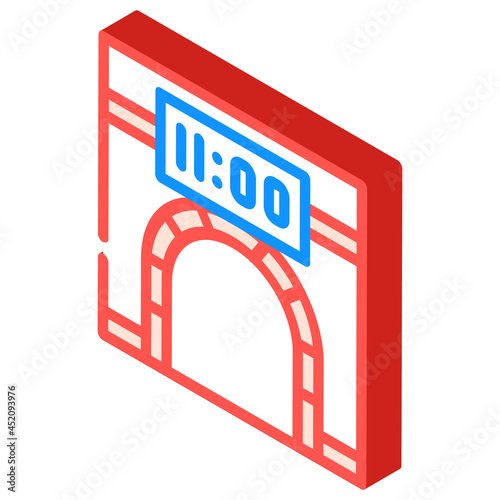 metro underground clock isometric icon vector. metro underground clock sign. isolated symbol illustration