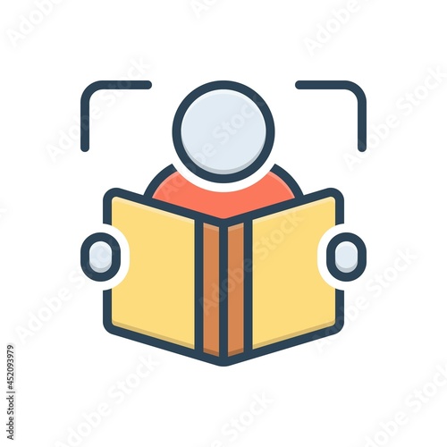 Color illustration icon for reader