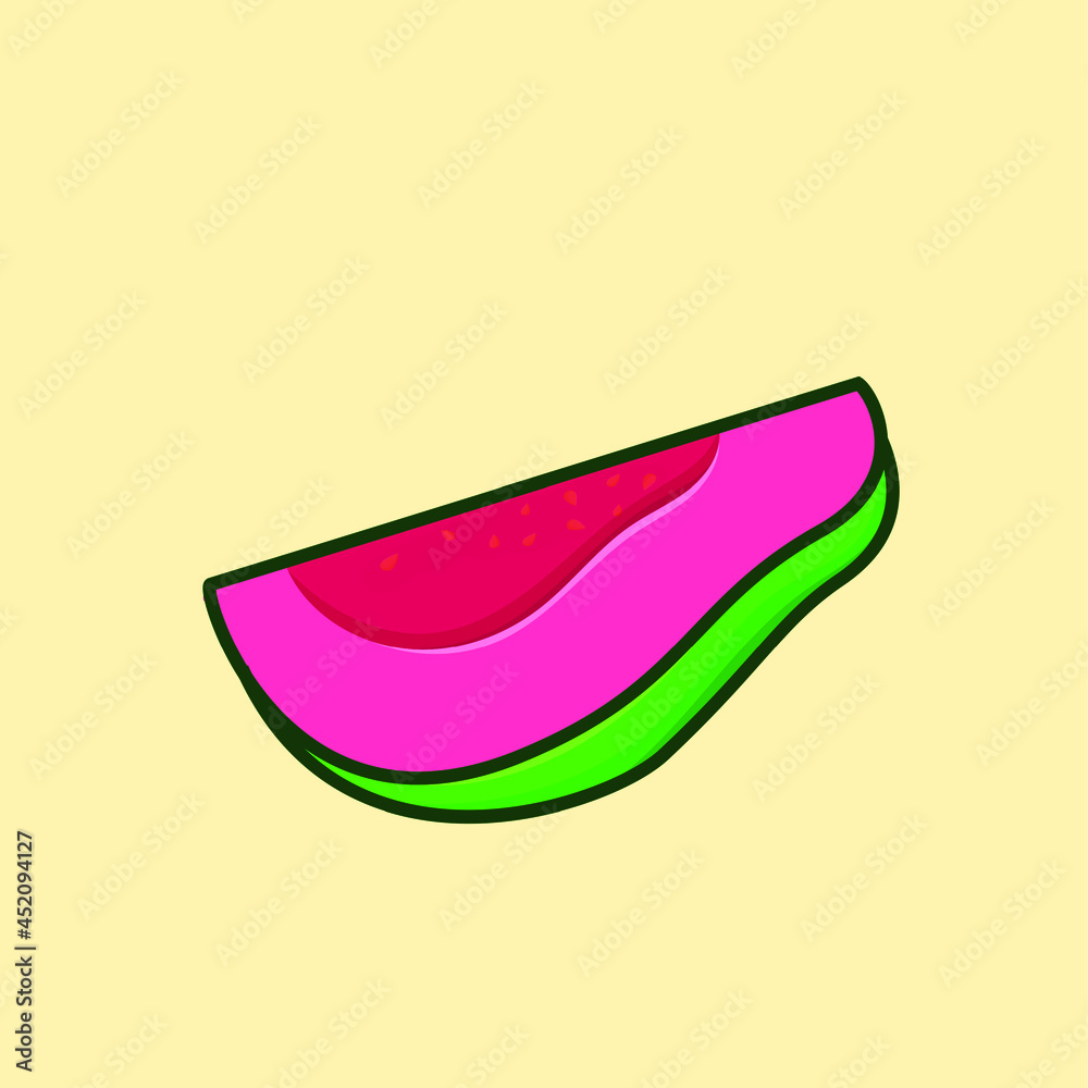 Guava vector illustration. green guava isolated vector with yellow background. element design for food menu, poster, banner, web icon, sign, symbol Guava vector illustration. green guava isolated vector with yellow background. element design for food menu, poster, banner, web icon, sign, symbol
