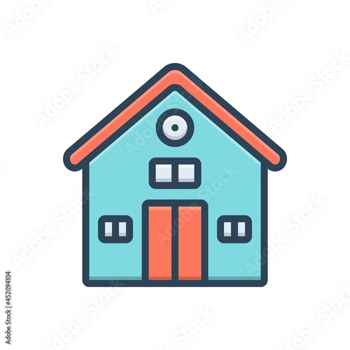 Color illustration icon for home