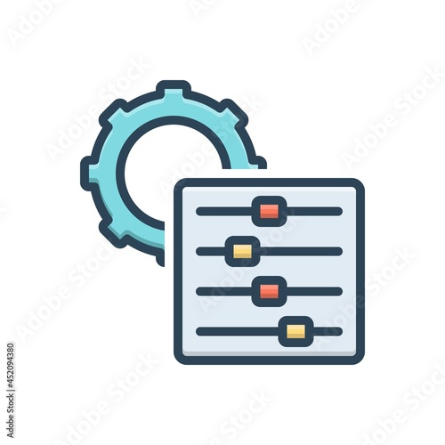 Color illustration icon for adjust