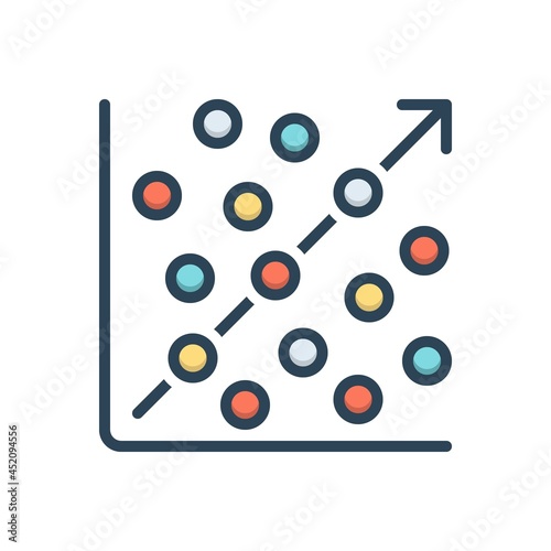 Color illustration icon for regression