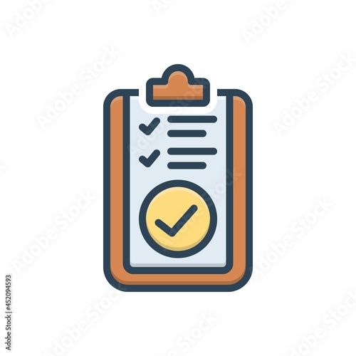 Color illustration icon for assessed
