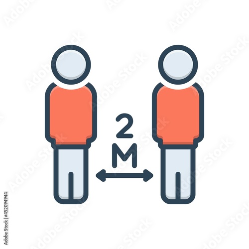 Color illustration icon for metres