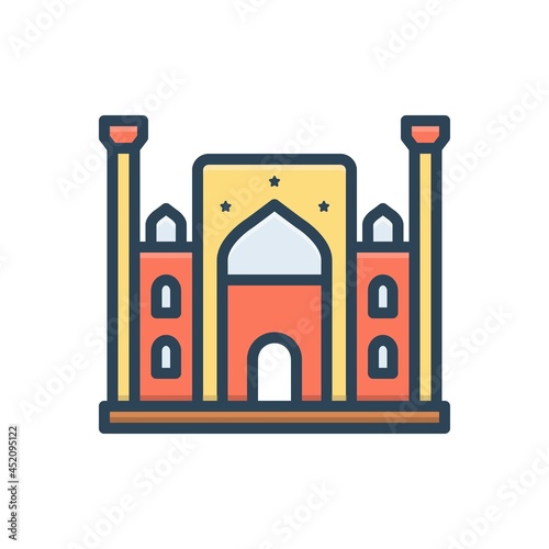 Color illustration icon for uzbekistan