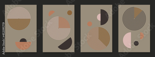 Set of contemporary art posters with geometric shape