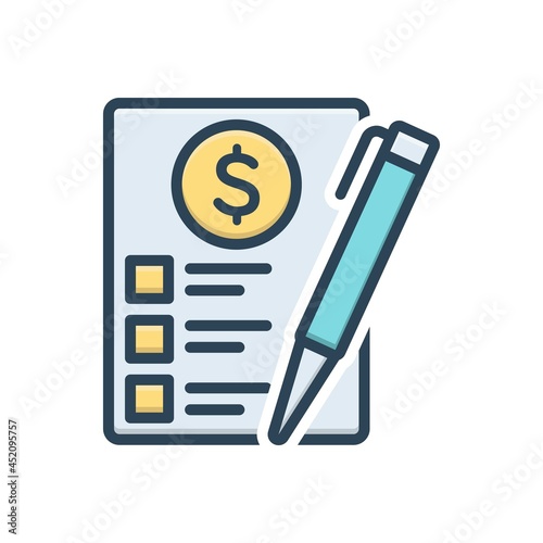 Color illustration icon for money marking