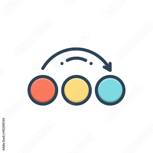 Color illustration icon for  pass over
