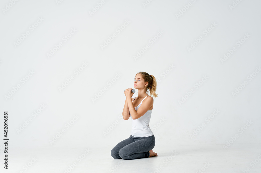 athletic woman energy dumbbells workout motivation athletic woman energy dumbbells workout motivation